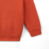 Classic Knit Baby Sweater in Orange Rust - Aaria Tees Aaria Tees