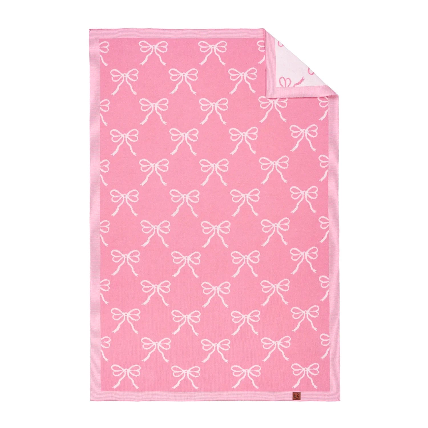 Coquette Bow Jacquard Knit Baby Blanket - Aaria Tees Aaria Tees