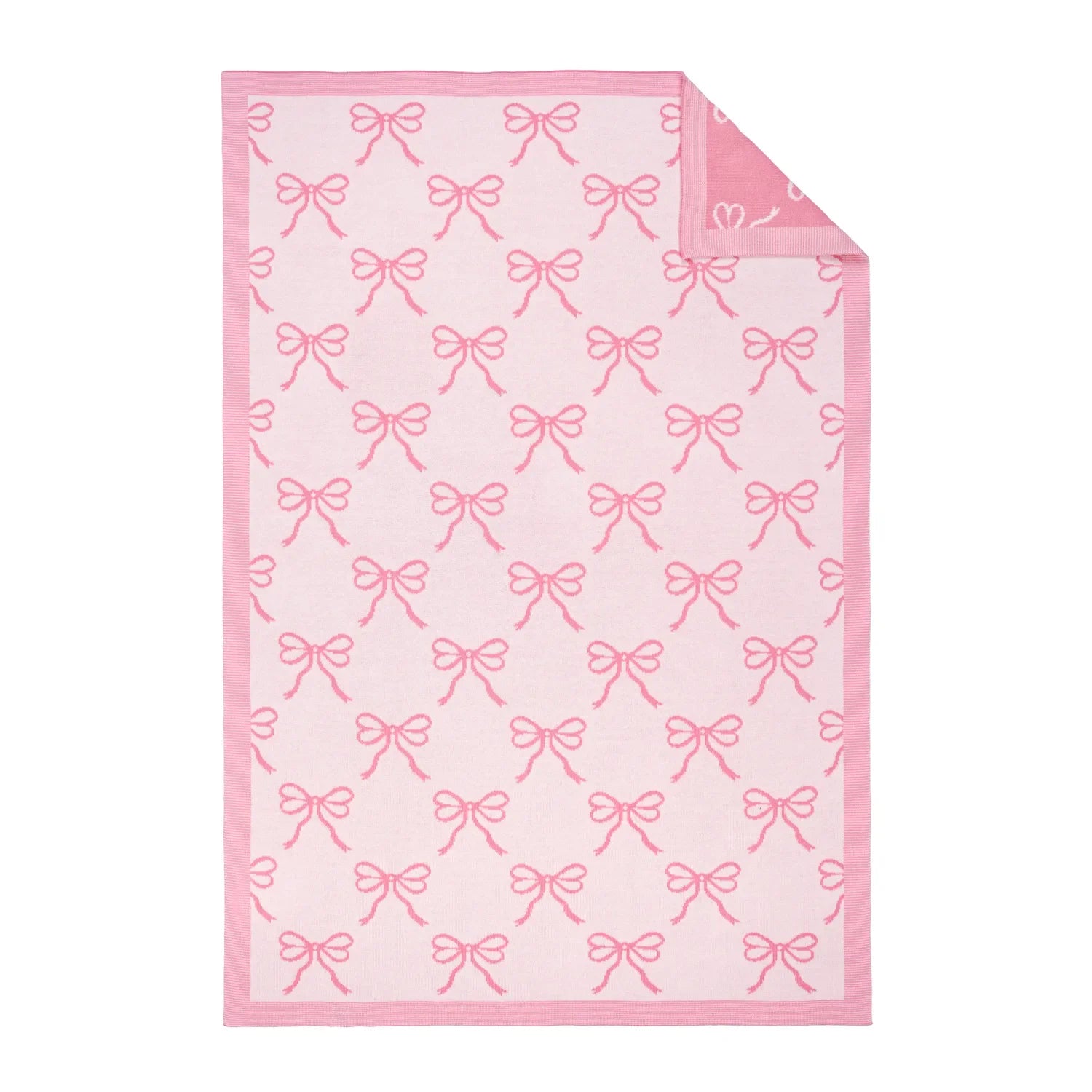 Coquette Bow Jacquard Knit Baby Blanket - Aaria Tees Aaria Tees