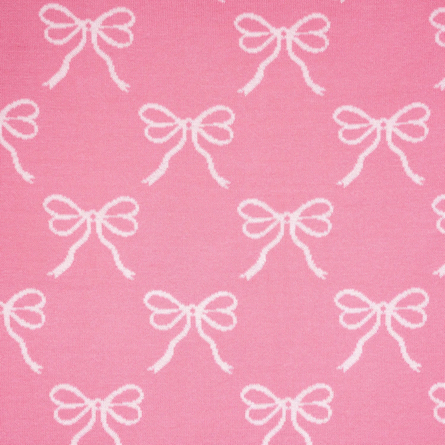 Coquette Bow Jacquard Knit Baby Blanket - Aaria Tees Aaria Tees