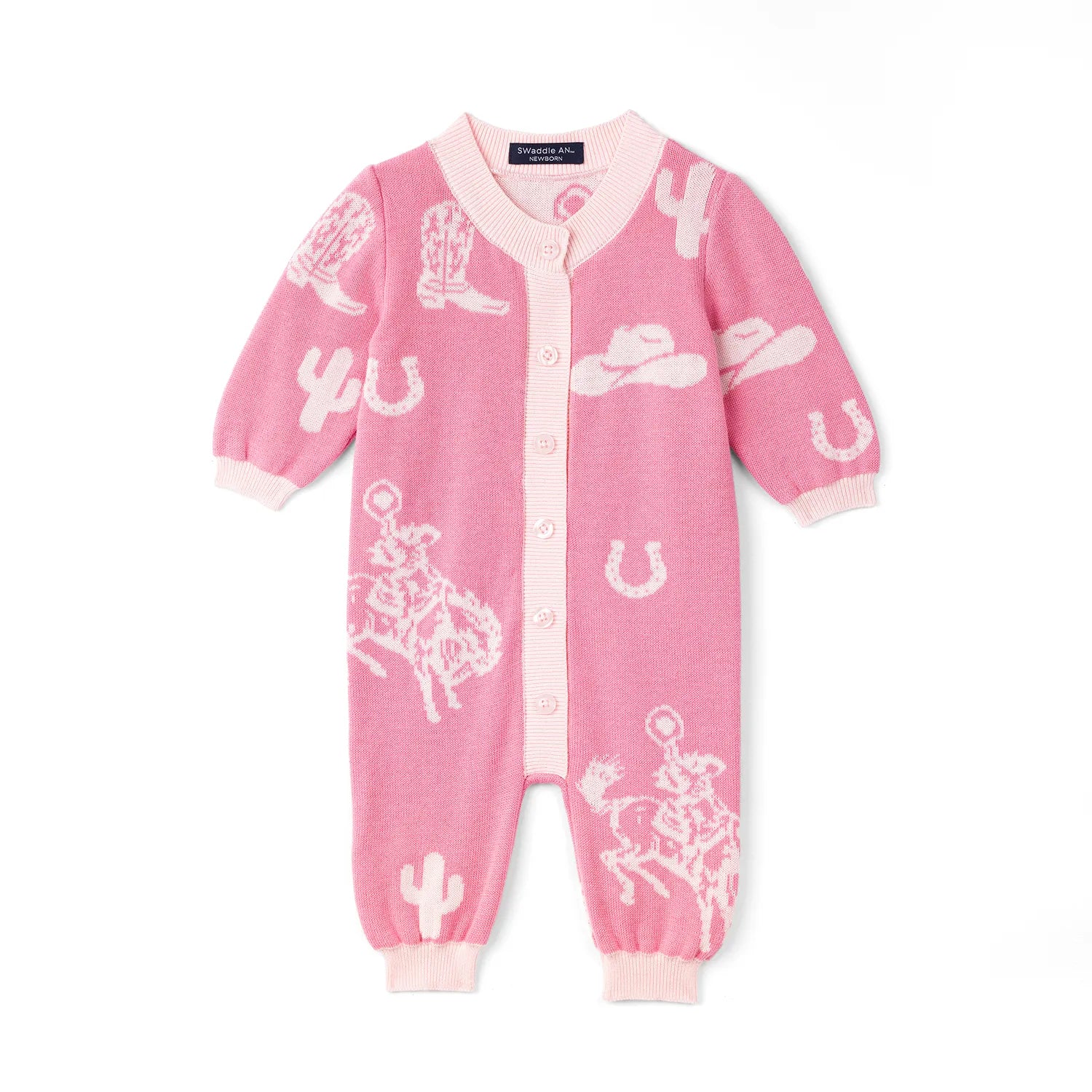 Cowgirl Baby Knit Button Romper - Aaria Tees Aaria Tees