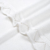 Heirloom Lace Knit Baby Blanket in White - Aaria Tees Aaria Tees
