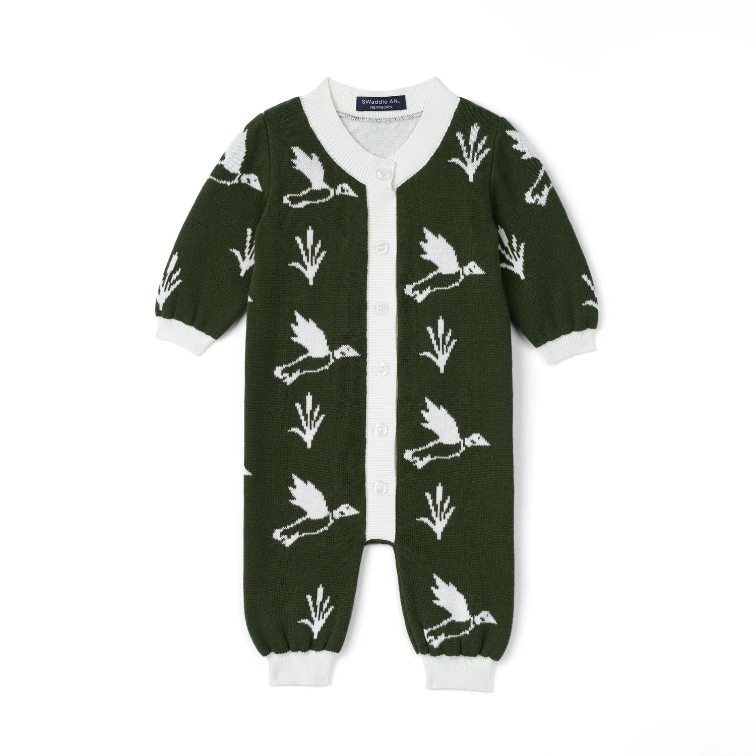 Mallard Duck Baby Knit Button Romper - Aaria Tees Aaria Tees