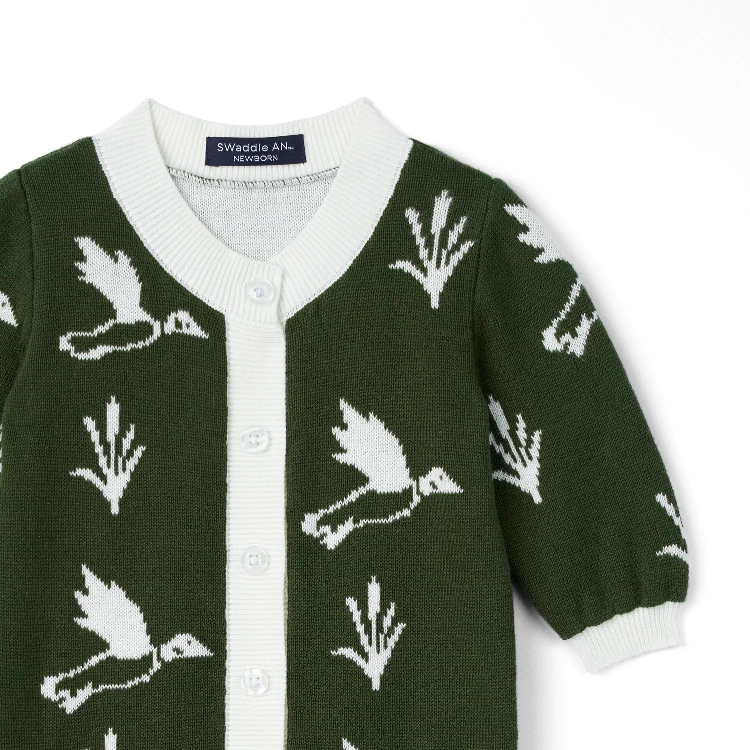 Mallard Duck Baby Knit Button Romper - Aaria Tees Aaria Tees