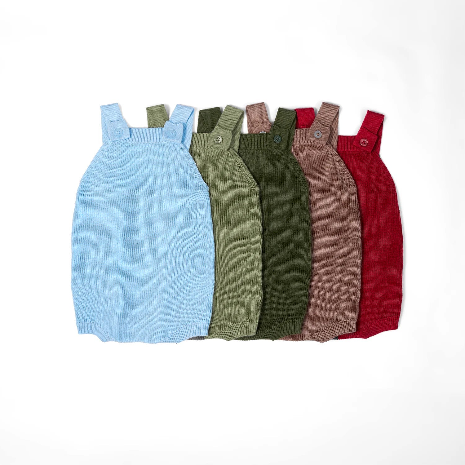 Baby Knit Button Strap Romper in Red Xmas - Aaria Tees Aaria Tees