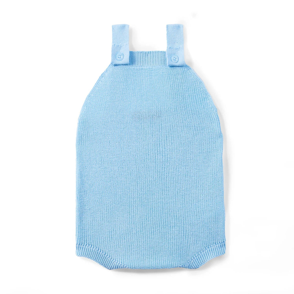 Baby Knit Button Strap Romper in Baby Blue - Aaria Tees