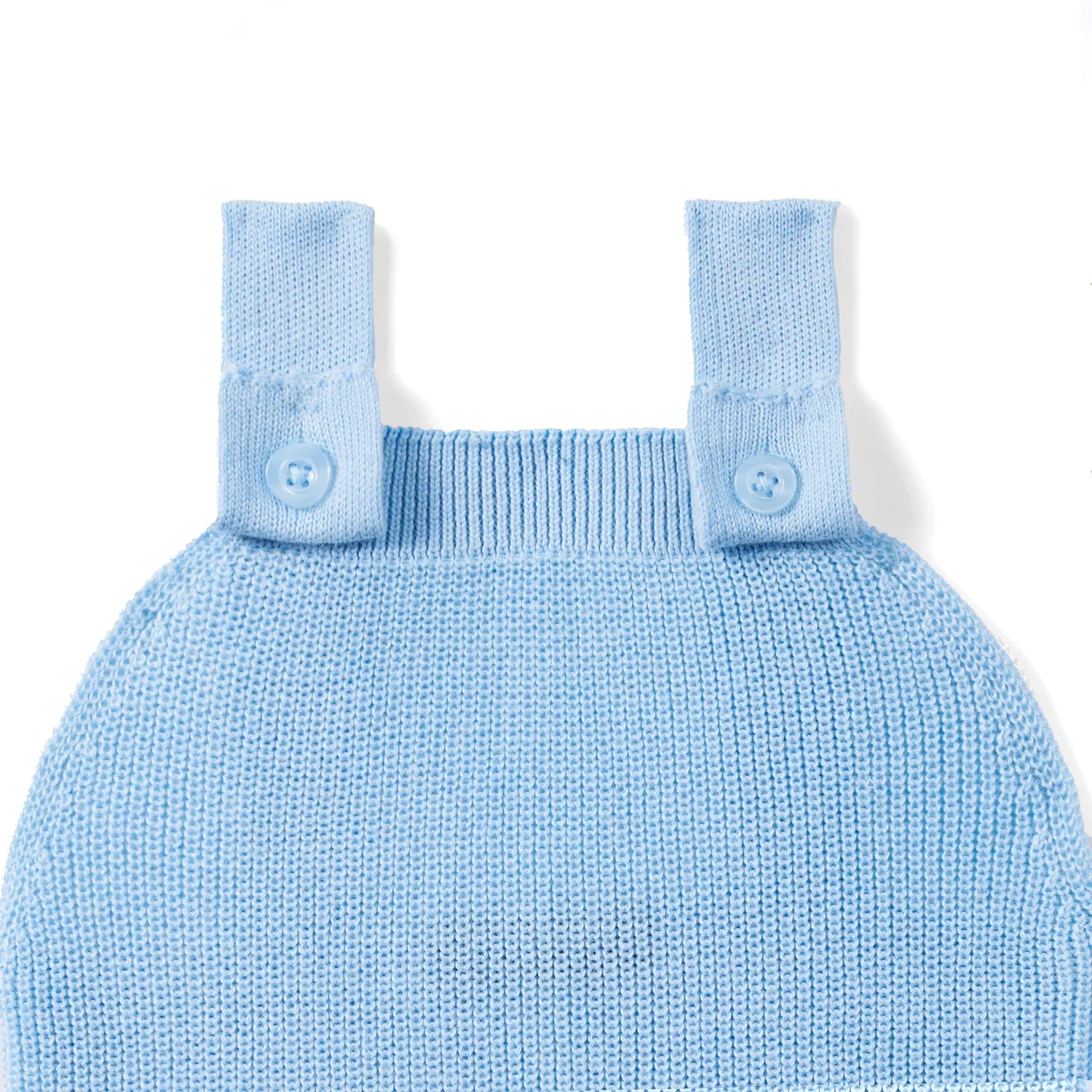Baby Knit Button Strap Romper in Baby Blue - Aaria Tees Aaria Tees