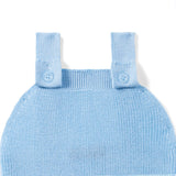 Baby Knit Button Strap Romper in Baby Blue - Aaria Tees Aaria Tees
