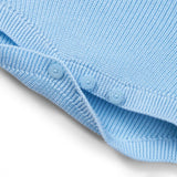 Baby Knit Button Strap Romper in Baby Blue - Aaria Tees Aaria Tees