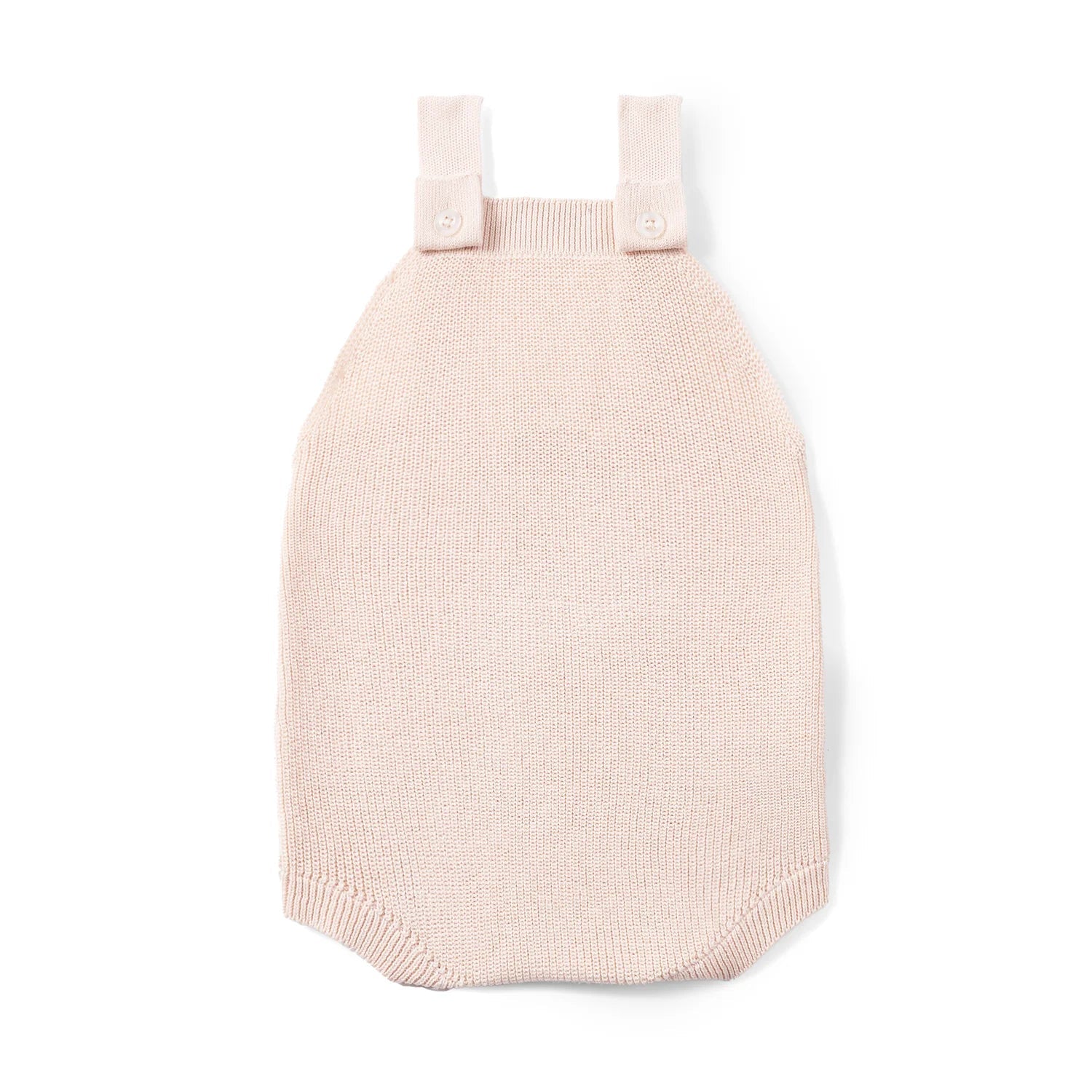 Baby Knit Button Strap Romper in Beige - Aaria Tees Aaria Tees