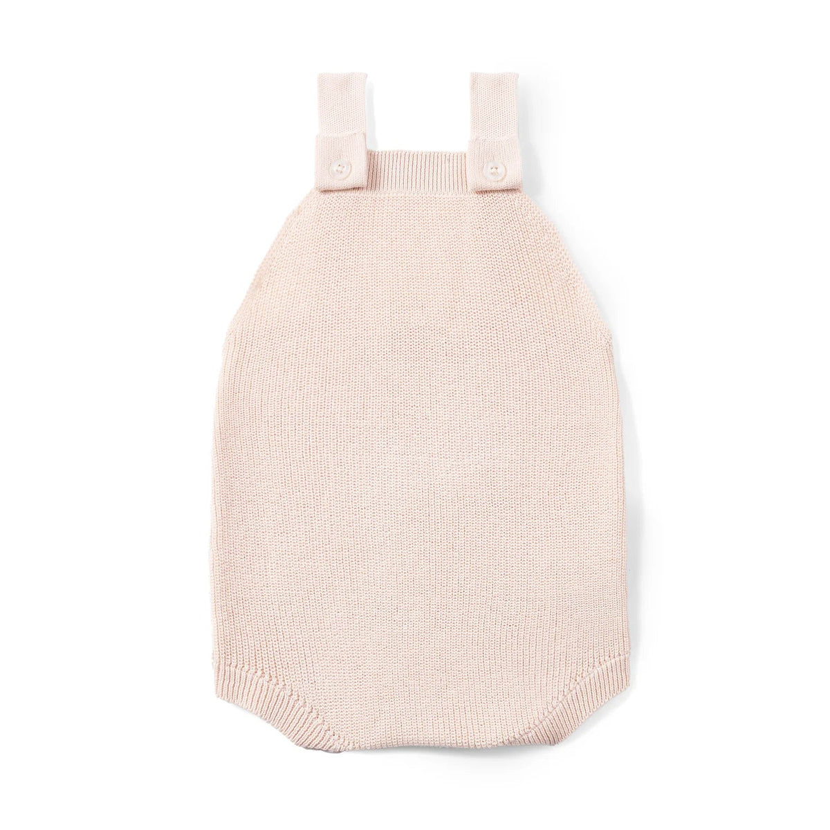 Baby Knit Button Strap Romper in Beige - Aaria Tees