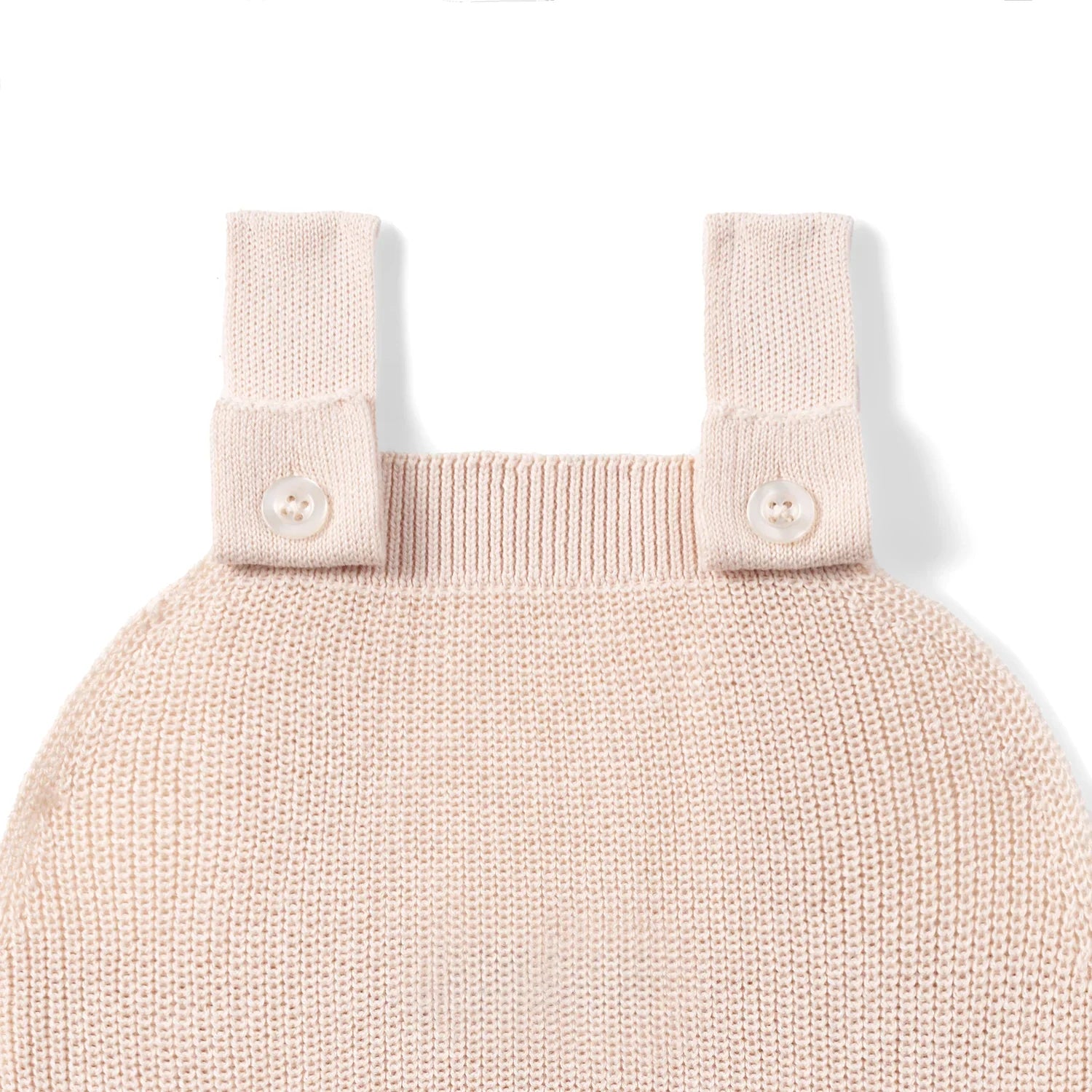 Baby Knit Button Strap Romper in Beige - Aaria Tees Aaria Tees