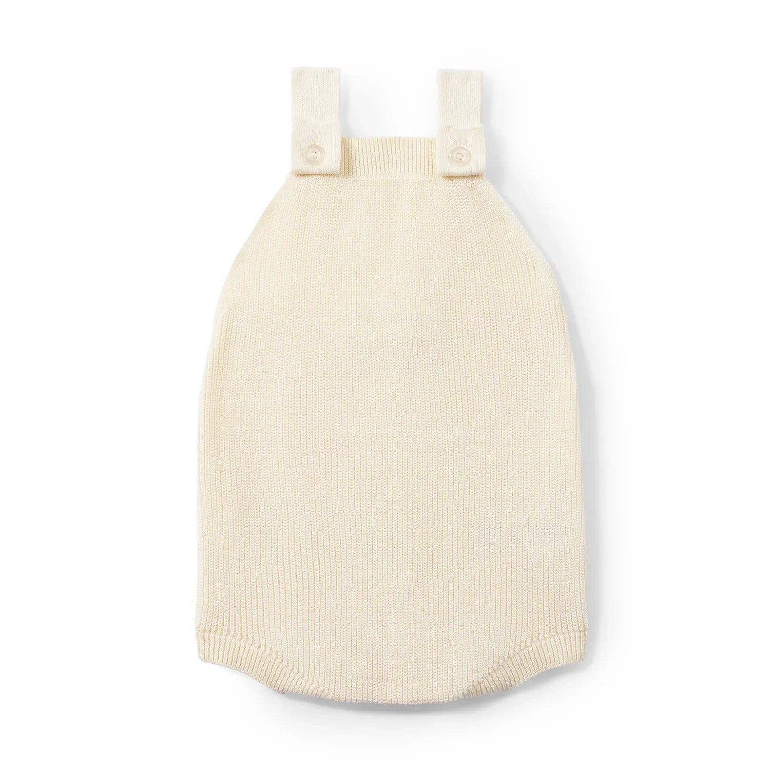 Baby Knit Button Strap Romper in Cream - Aaria Tees Aaria Tees