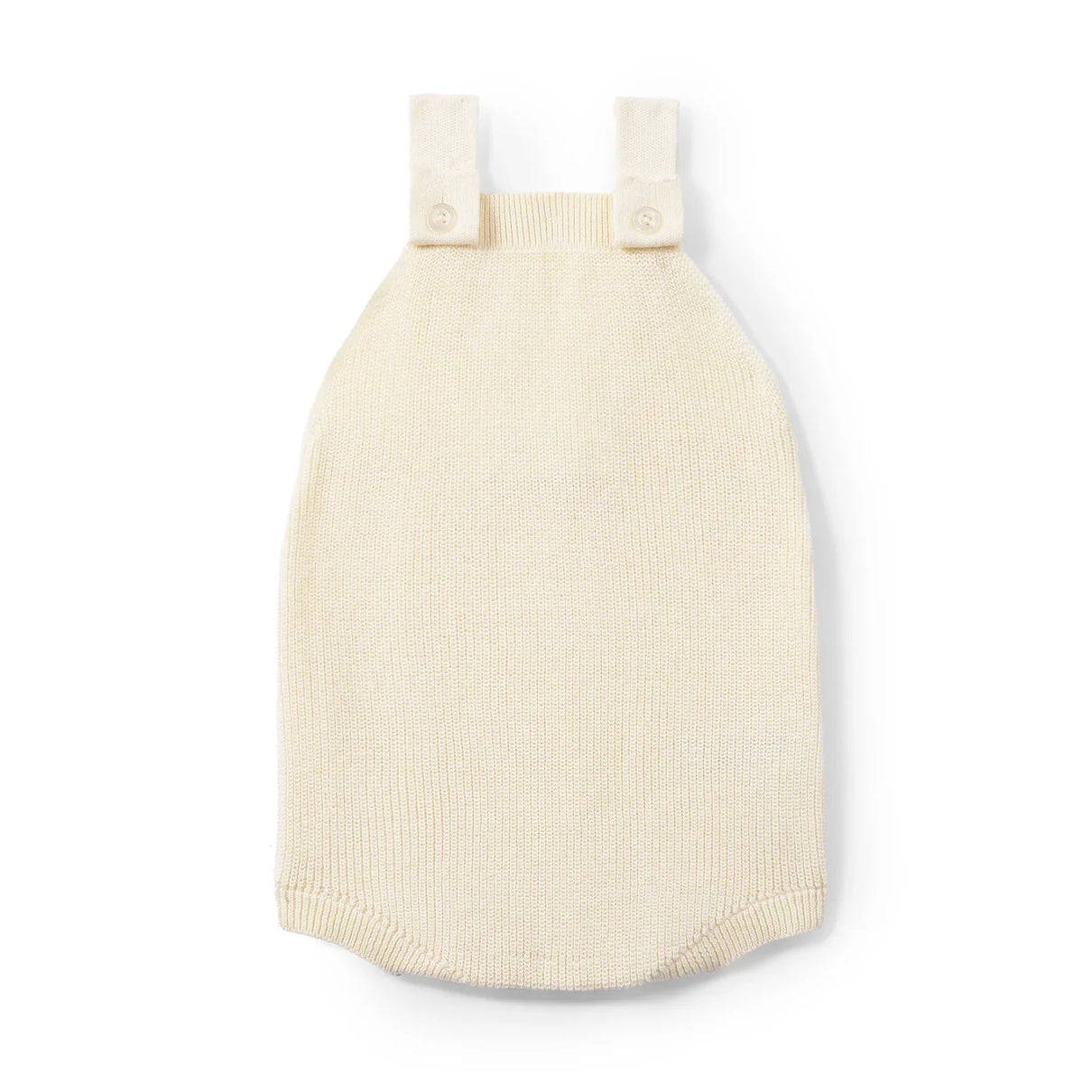 Baby Knit Button Strap Romper in Cream - Aaria Tees