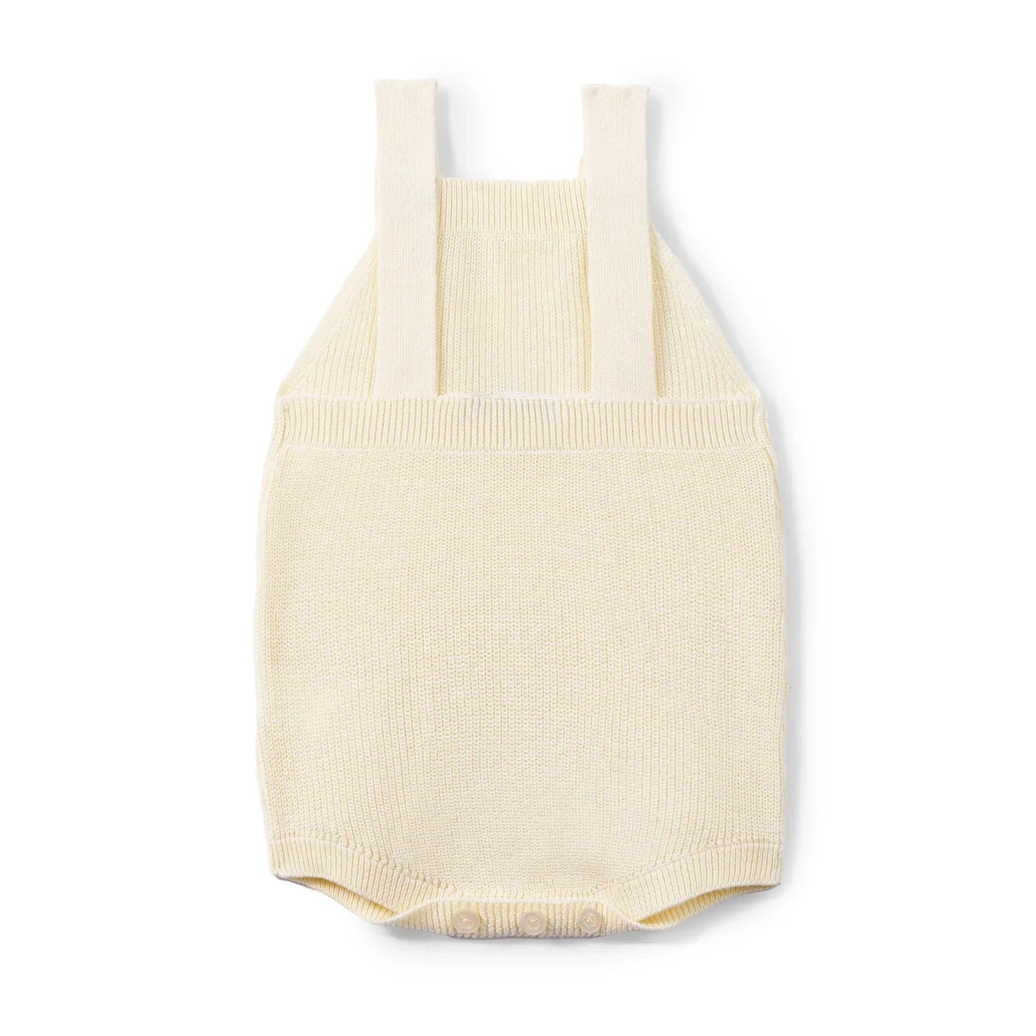 Baby Knit Button Strap Romper in Cream - Aaria Tees Aaria Tees