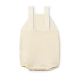 Baby Knit Button Strap Romper in Cream - Aaria Tees Aaria Tees