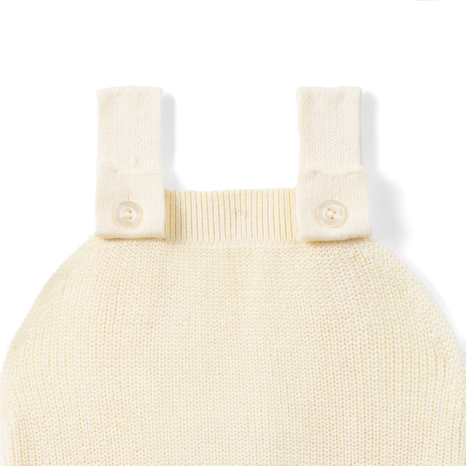 Baby Knit Button Strap Romper in Cream - Aaria Tees Aaria Tees