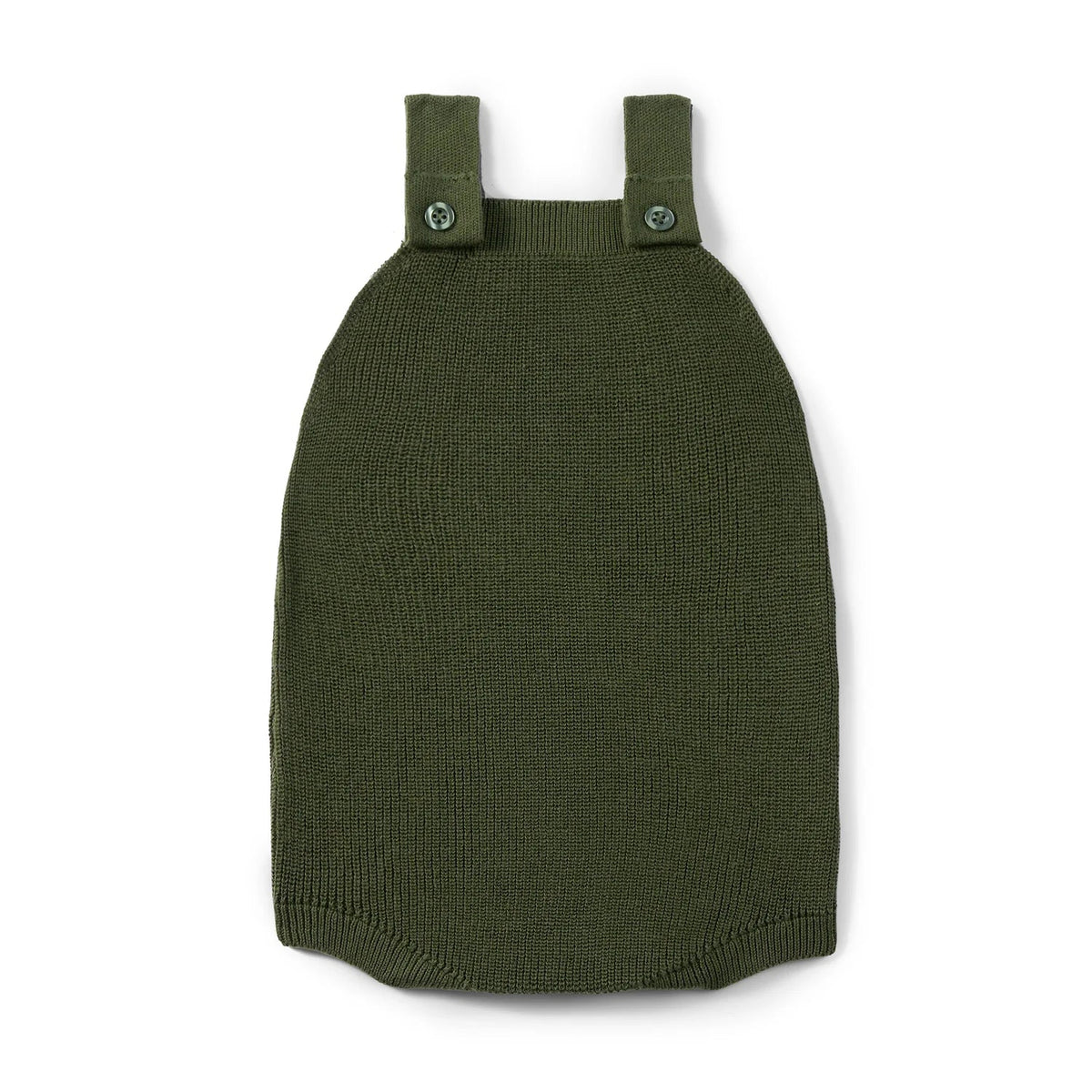 Baby Knit Button Strap Romper in Forest Green - Aaria Tees