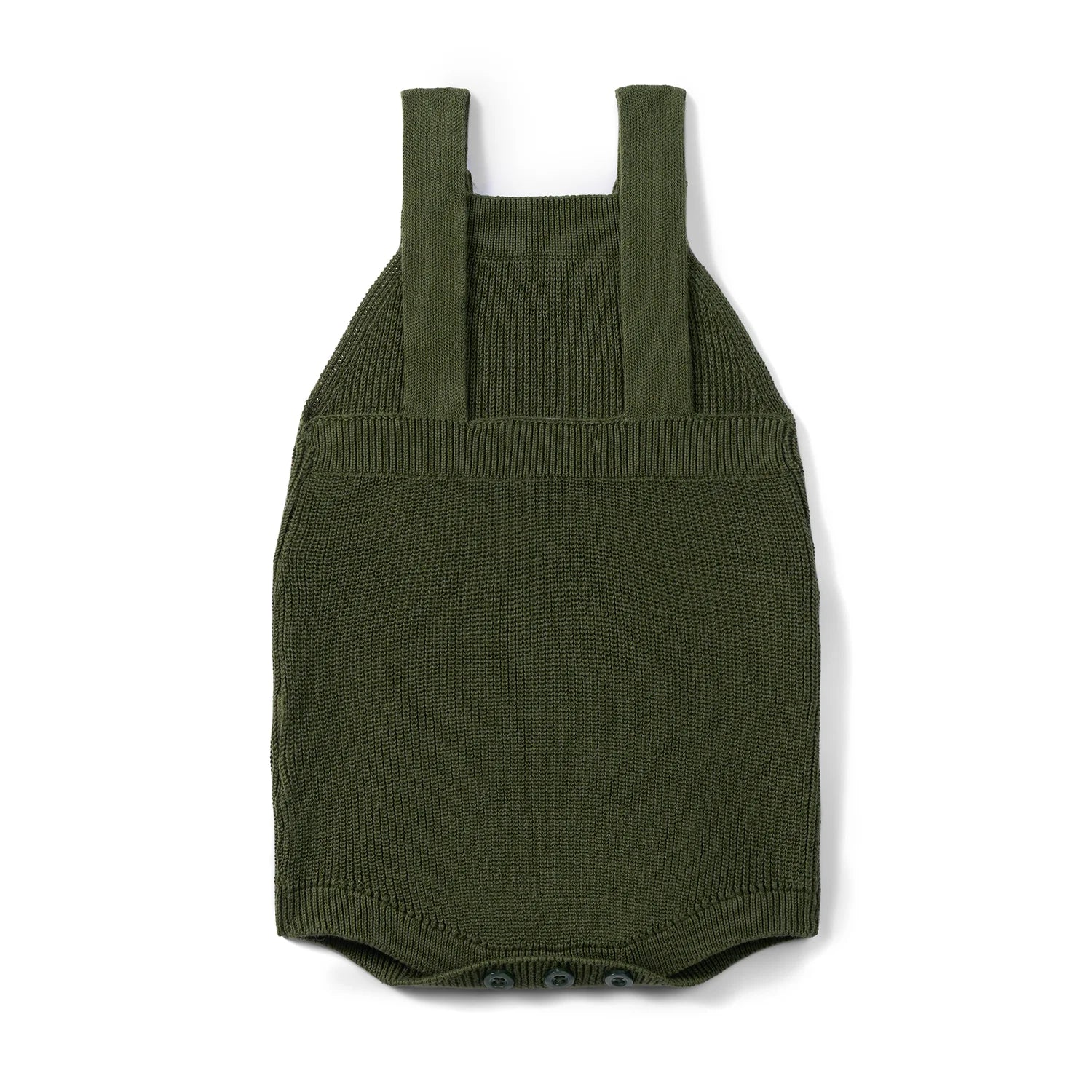 Baby Knit Button Strap Romper in Forest Green - Aaria Tees Aaria Tees