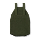 Baby Knit Button Strap Romper in Forest Green - Aaria Tees Aaria Tees