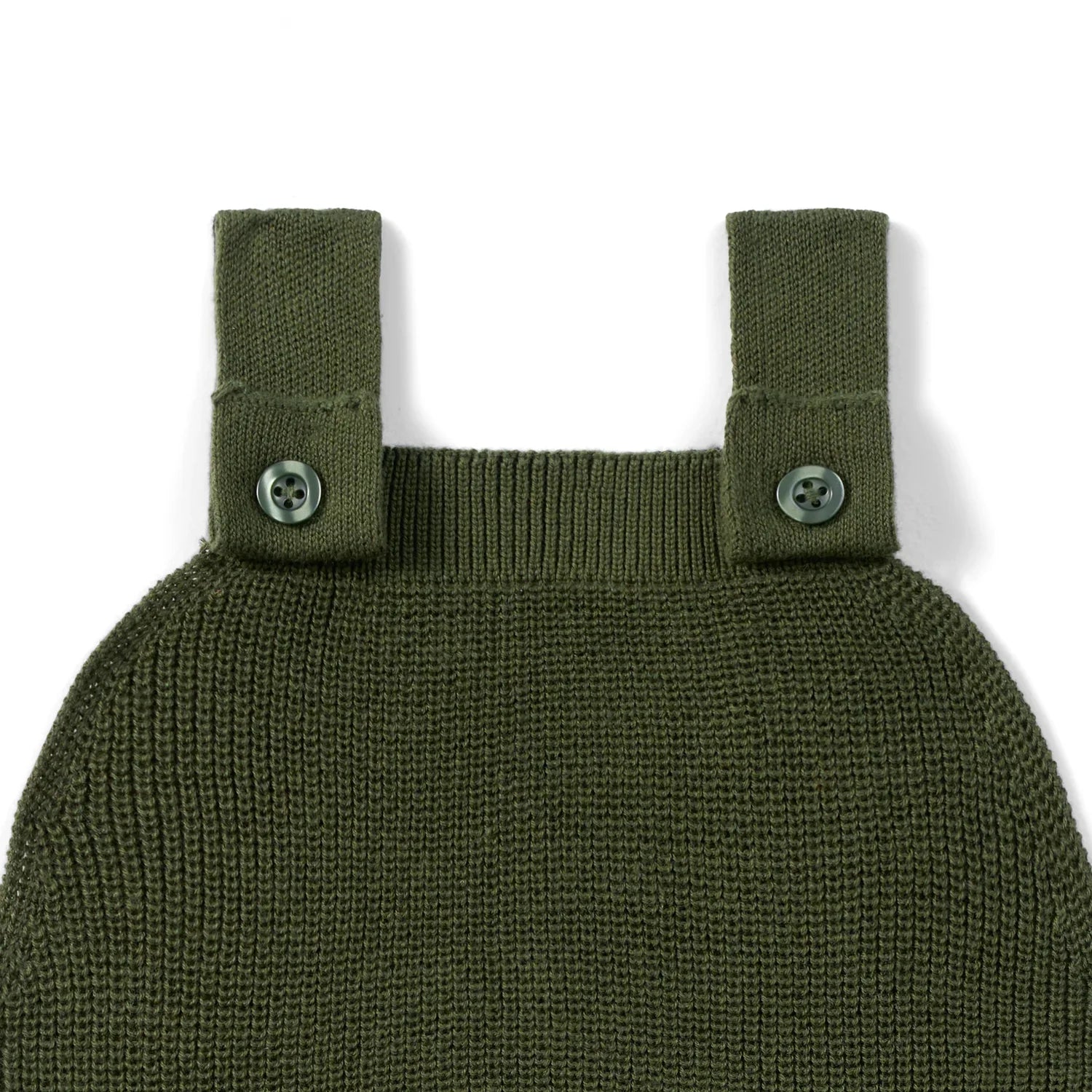 Baby Knit Button Strap Romper in Forest Green - Aaria Tees Aaria Tees