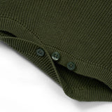 Baby Knit Button Strap Romper in Forest Green - Aaria Tees Aaria Tees