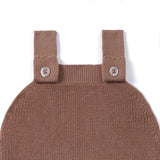 Baby Knit Button Strap Romper in Mocha - Aaria Tees Aaria Tees