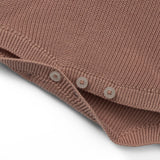 Baby Knit Button Strap Romper in Mocha - Aaria Tees Aaria Tees