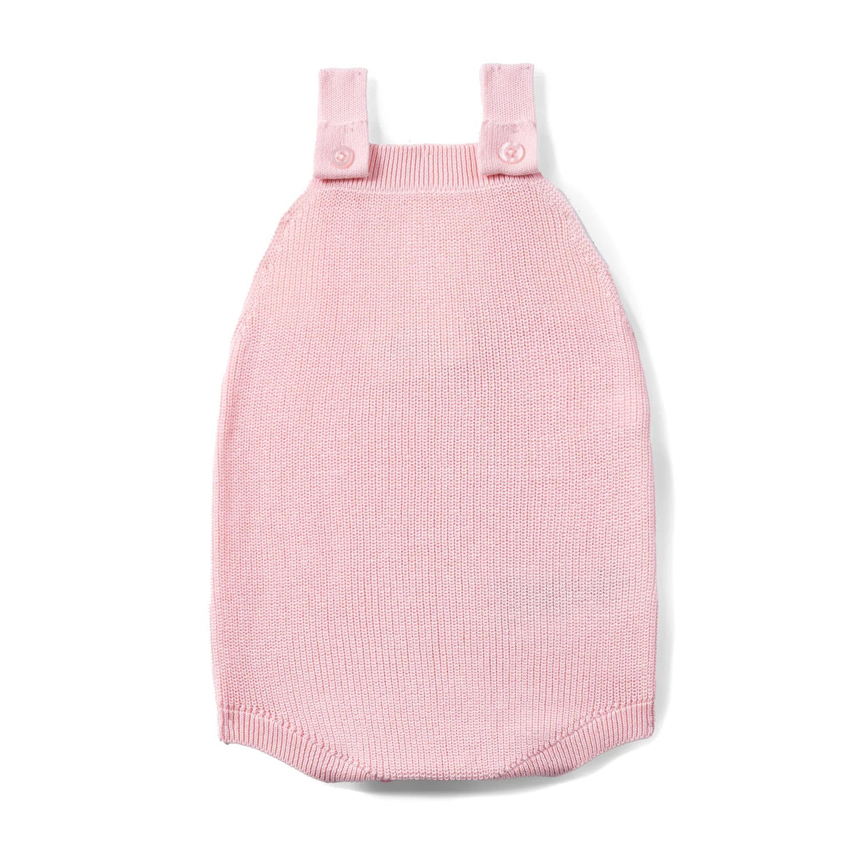 Baby Knit Button Strap Romper in Pink - Aaria Tees