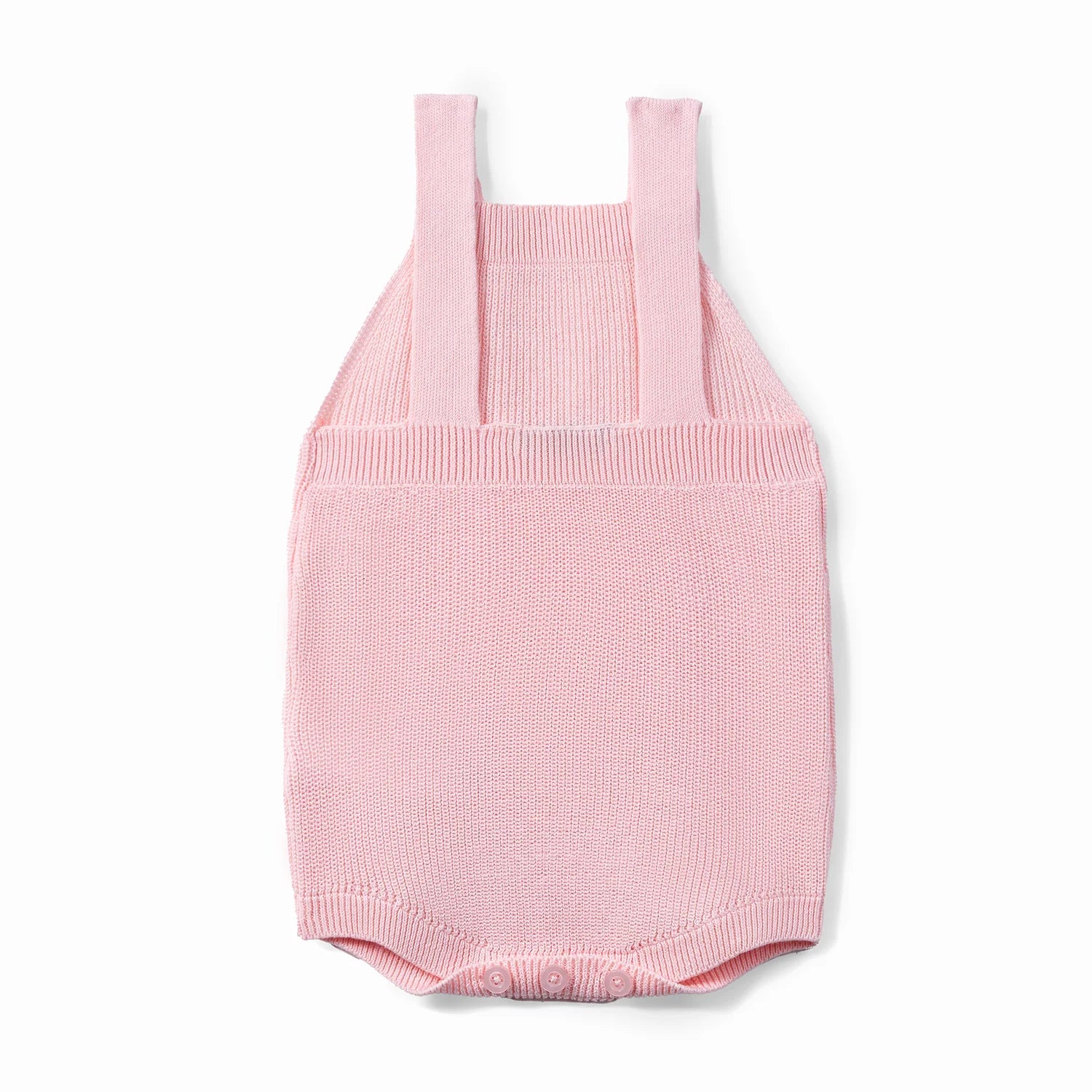 Baby Knit Button Strap Romper in Pink - Aaria Tees Aaria Tees