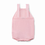 Baby Knit Button Strap Romper in Pink - Aaria Tees Aaria Tees