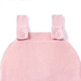 Baby Knit Button Strap Romper in Pink - Aaria Tees Aaria Tees