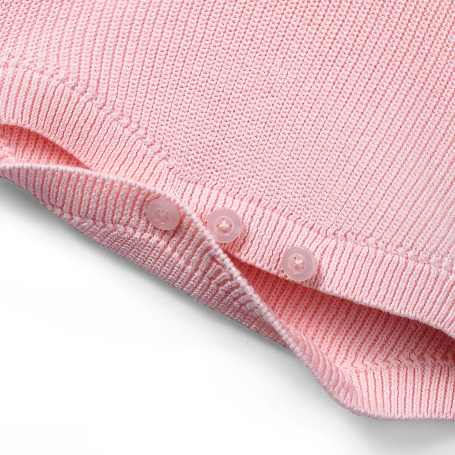 Baby Knit Button Strap Romper in Pink - Aaria Tees Aaria Tees