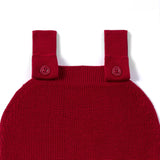 Baby Knit Button Strap Romper in Red Xmas - Aaria Tees Aaria Tees