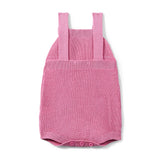 Baby Knit Button Strap Romper in Rose Pink - Aaria Tees Aaria Tees
