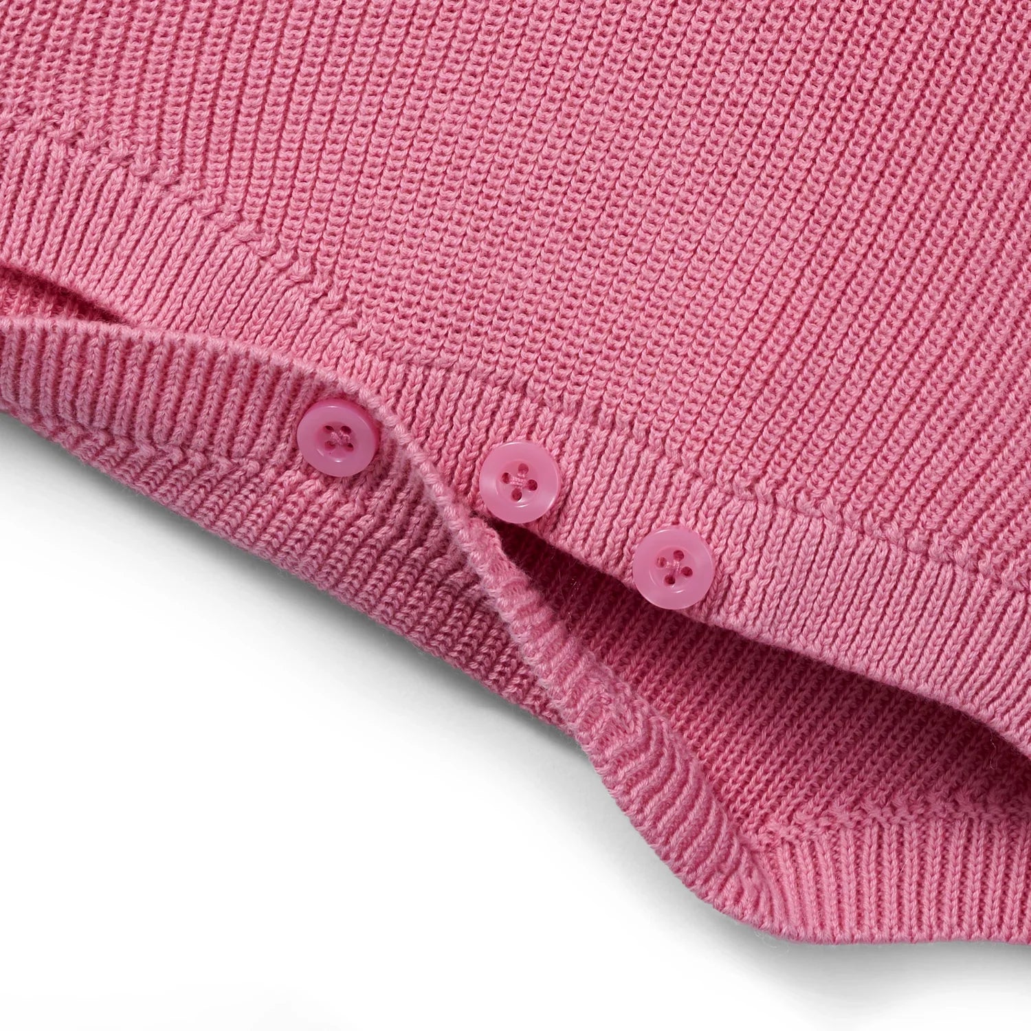 Baby Knit Button Strap Romper in Rose Pink - Aaria Tees Aaria Tees