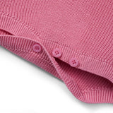Baby Knit Button Strap Romper in Rose Pink - Aaria Tees Aaria Tees