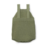 Baby Knit Button Strap Romper in Sage Green - Aaria Tees Aaria Tees