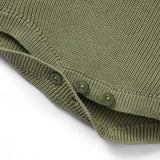 Baby Knit Button Strap Romper in Sage Green - Aaria Tees Aaria Tees