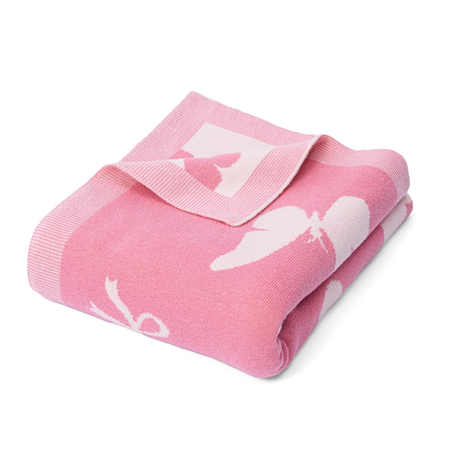 Butterfly Jacquard Knit Baby Blanket - Aaria Tees Aaria Tees