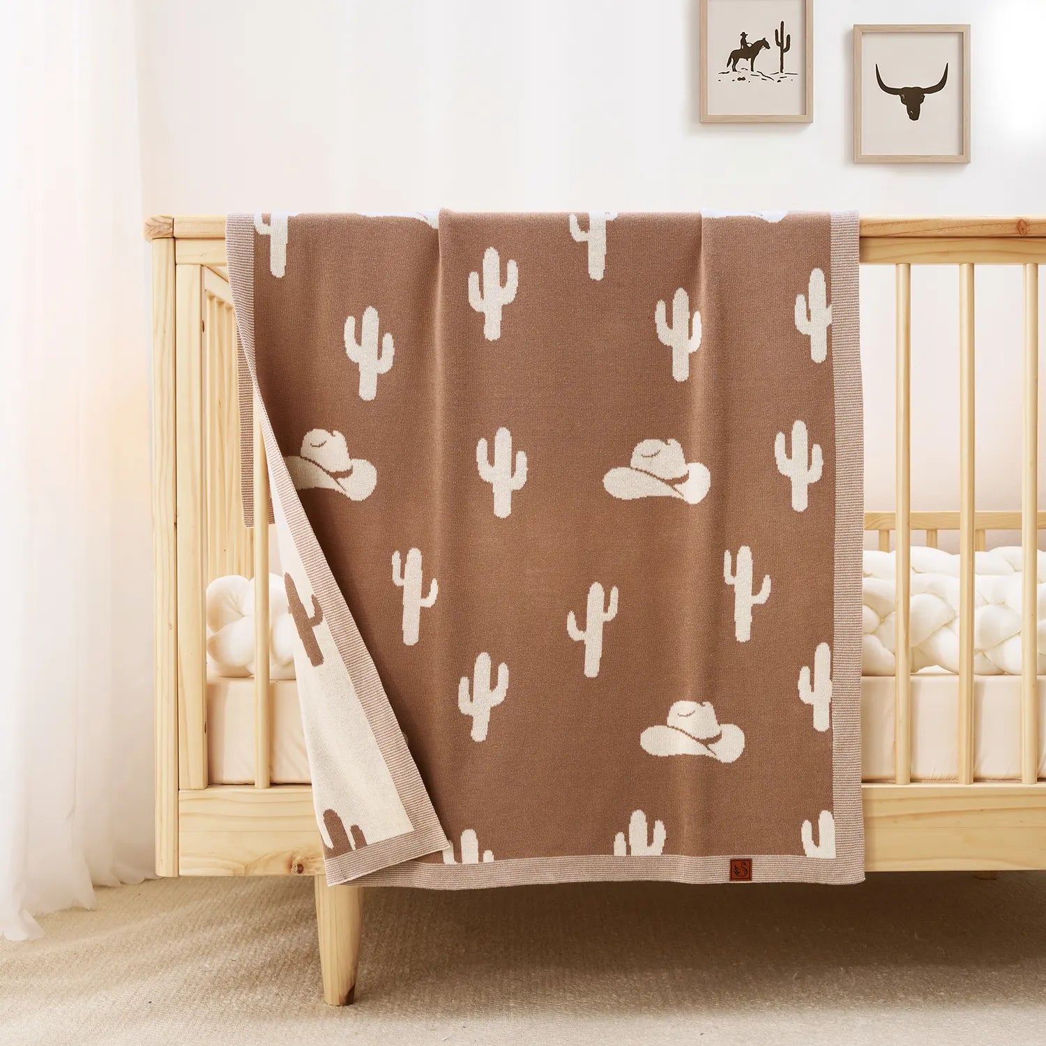 Cactus Jacquard Knit Baby Blanket - Aaria Tees Aaria Tees