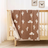 Cactus Jacquard Knit Baby Blanket - Aaria Tees Aaria Tees