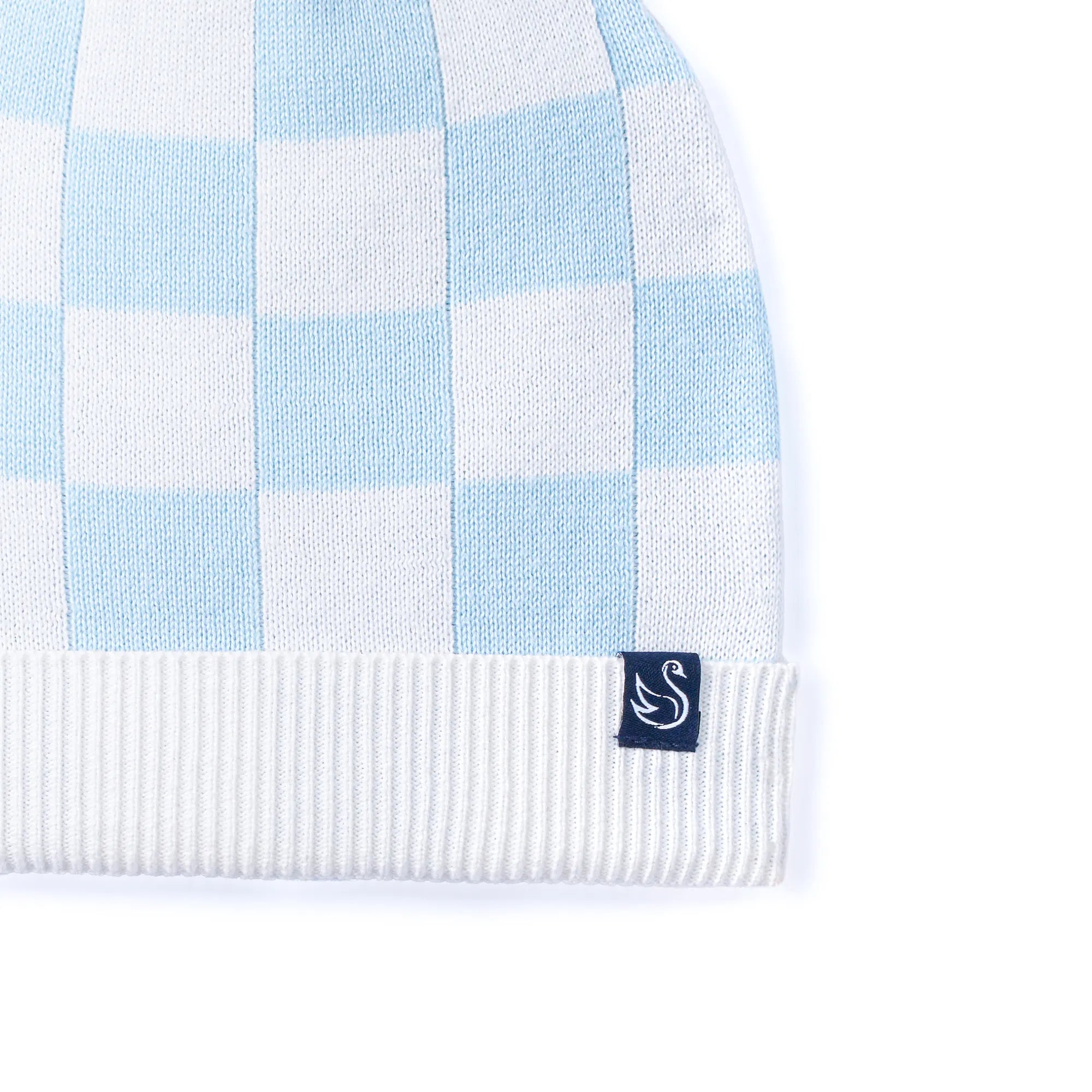 Blue Checker Baby Knit Beanie - Aaria Tees Aaria Tees