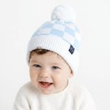 Blue Checker Baby Knit Beanie - Aaria Tees Aaria Tees