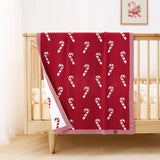 Christmas Candy Cane Jacquard Knit Baby Blanket - Aaria Tees Aaria Tees