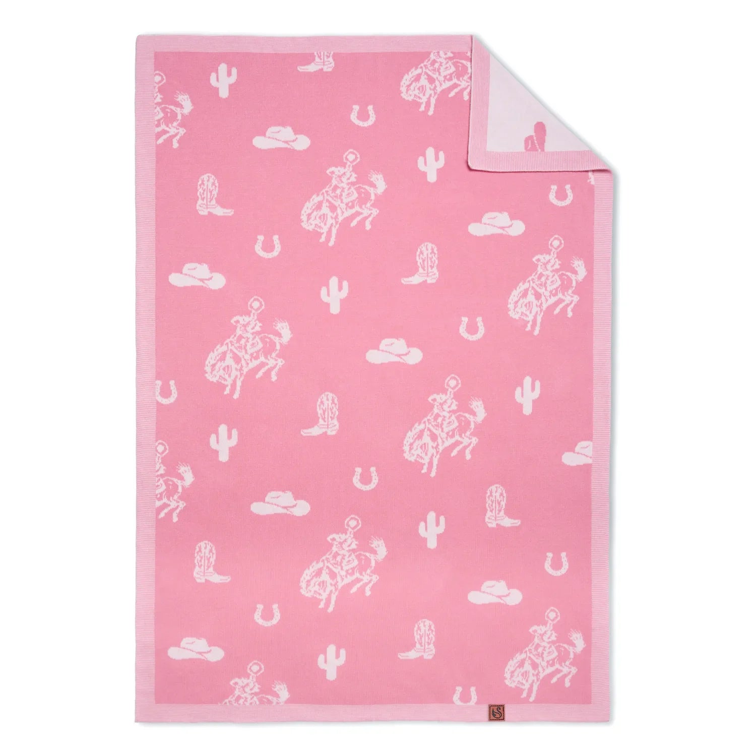 Cowgirl Jacquard Knit Baby Blanket - Aaria Tees Aaria Tees