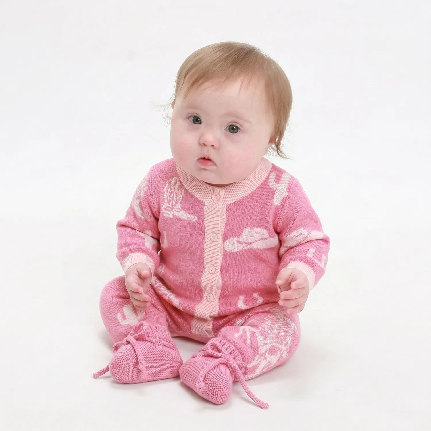 Cowgirl Baby Knit Button Romper - Aaria Tees Aaria Tees