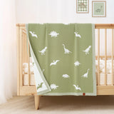Dinosaur Jacquard Knit Baby Blanket - Aaria Tees Aaria Tees