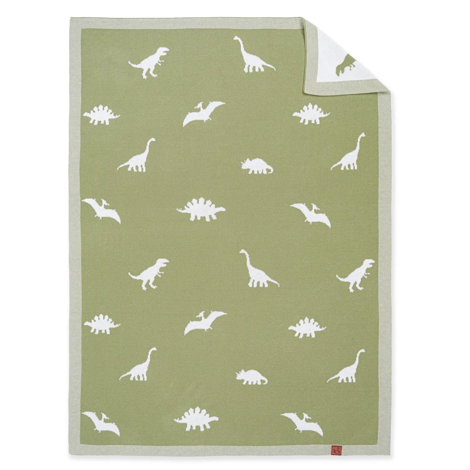 Dinosaur Jacquard Knit Baby Blanket - Aaria Tees Aaria Tees
