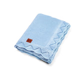Heirloom Lace Knit Baby Blanket in Baby Blue - Aaria Tees Aaria Tees
